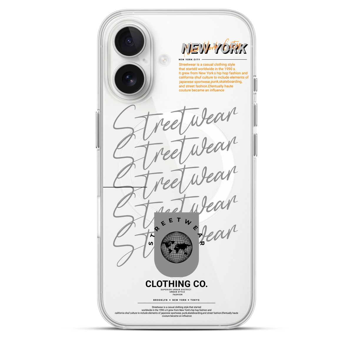 New York - Cover Magsafe Trasparente Personalizzata