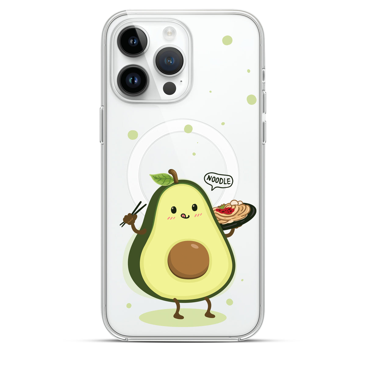 Avocado & Noodles - Cover MagSafe Trasparente Personalizzata