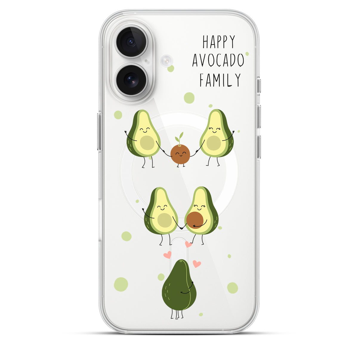 Avocado’s Family - Cover MagSafe Trasparente Personalizzata