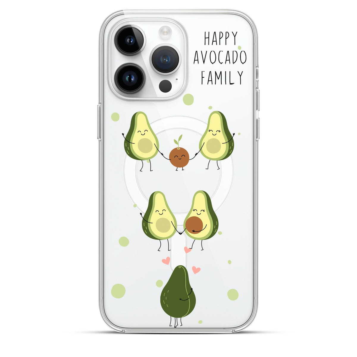 Avocado’s Family - Cover MagSafe Trasparente Personalizzata