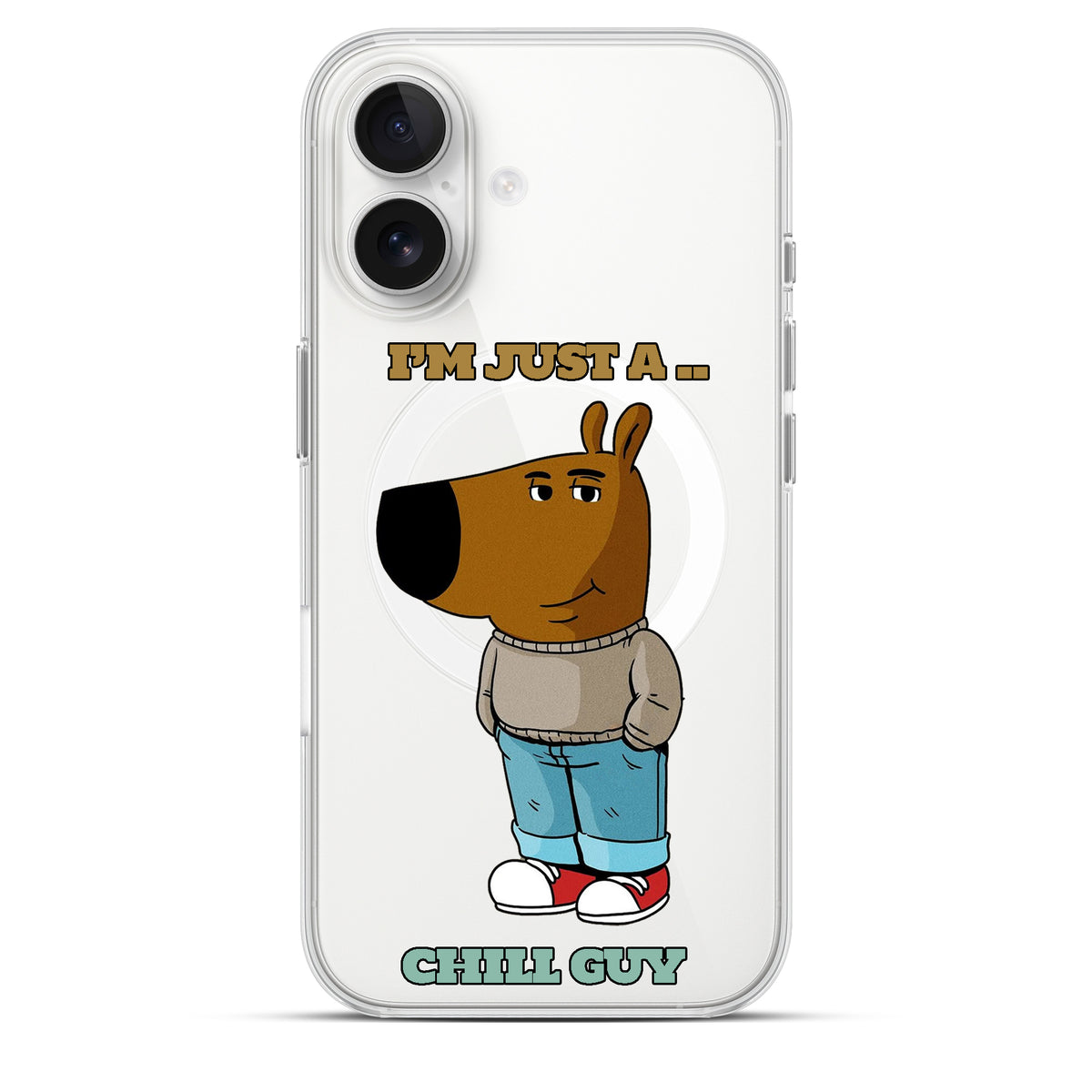 Chill Guy - Cover MagSafe Trasparente Personalizzata