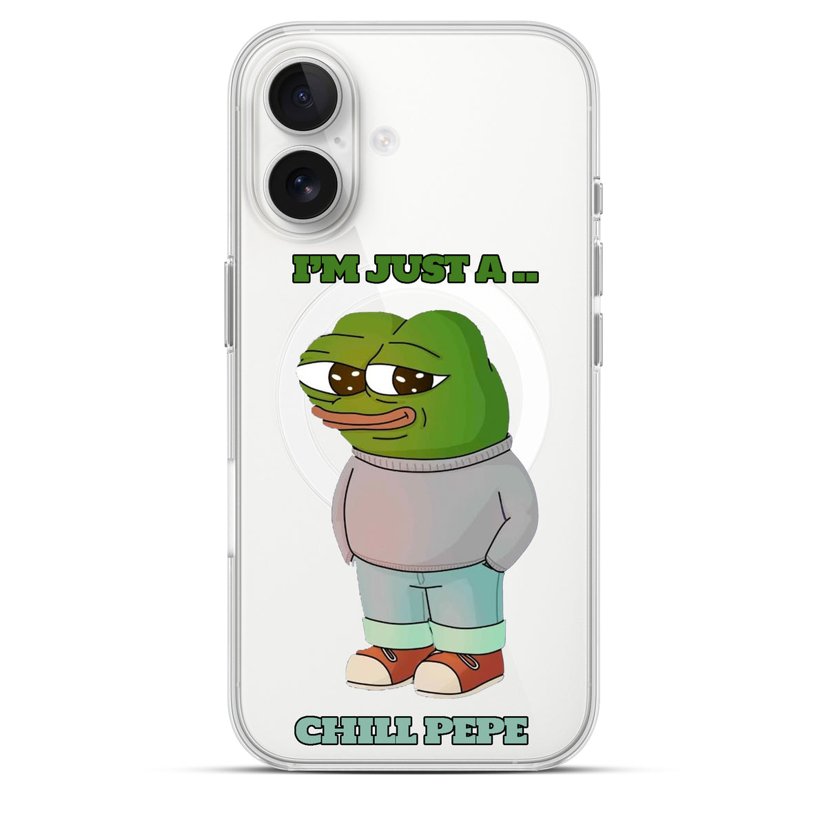 Chill Pepe - Cover MagSafe Trasparente Personalizzata
