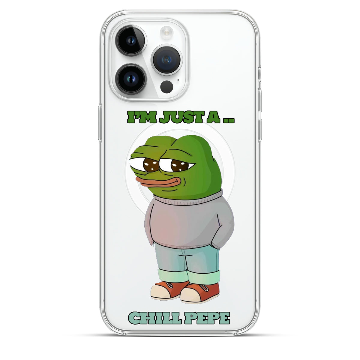 Chill Pepe - Cover MagSafe Trasparente Personalizzata