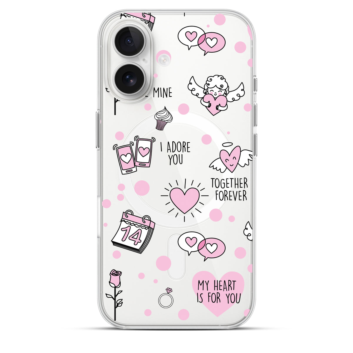Cupid’s Choice - Cover MagSafe Trasparente Personalizzata