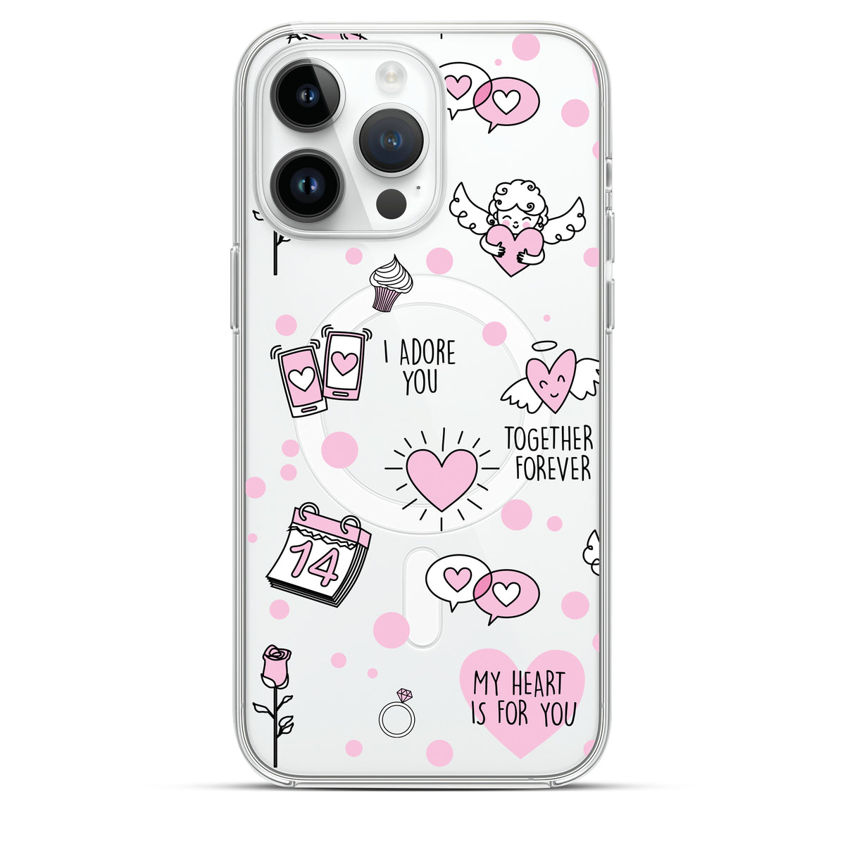 Cupid’s Choice - Cover MagSafe Trasparente Personalizzata