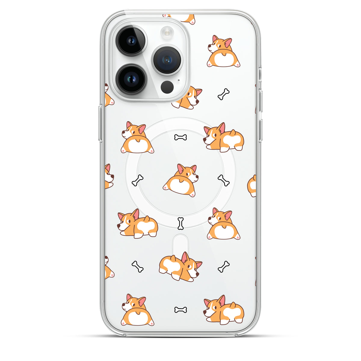Cute Corgis - Cover MagSafe Trasparente Personalizzata