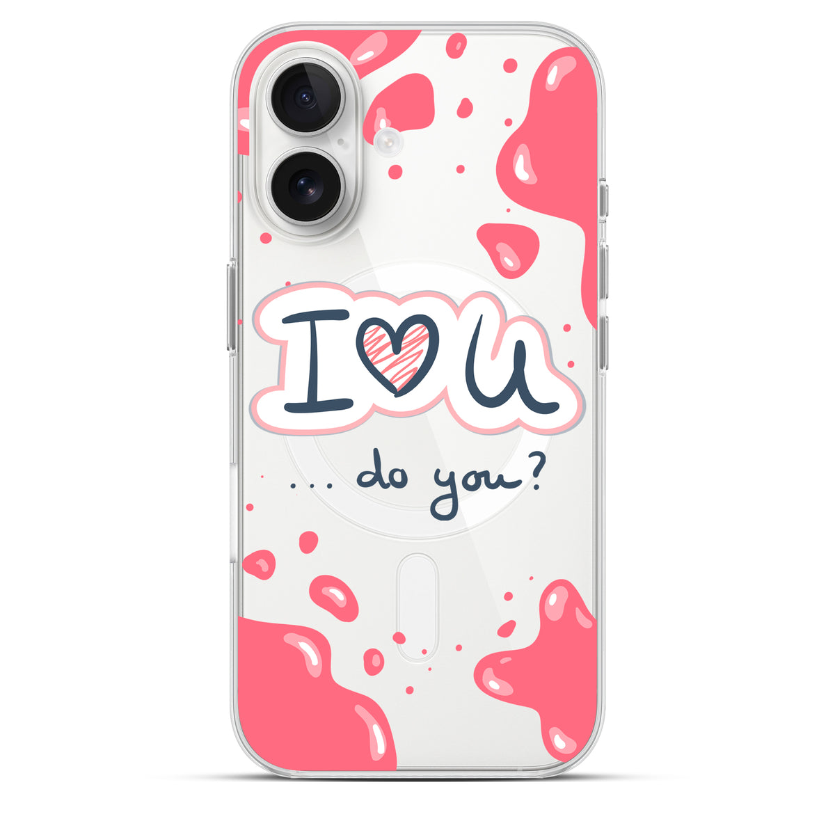 I❤️U - Cover MagSafe Trasparente Personalizzata