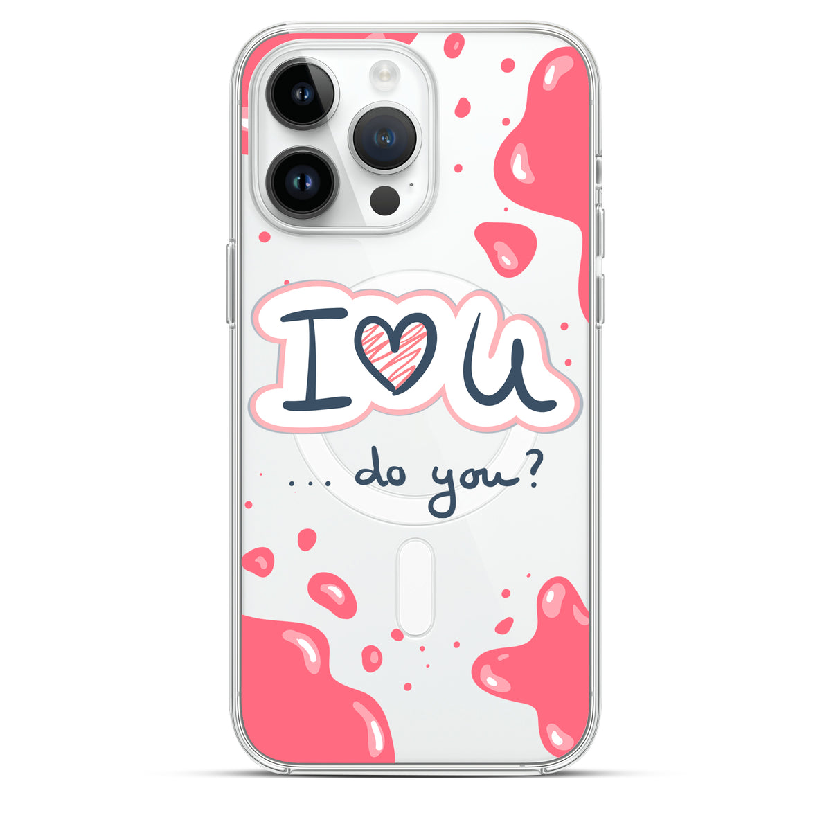 I❤️U - Cover MagSafe Trasparente Personalizzata