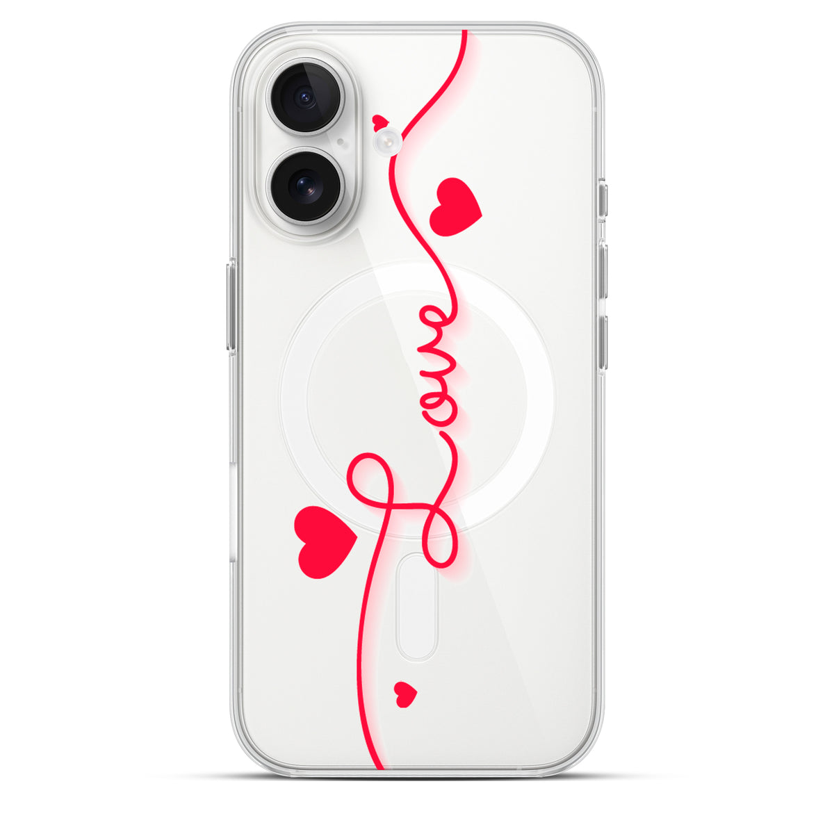 Love Lines - Cover MagSafe Trasparente Personalizzata