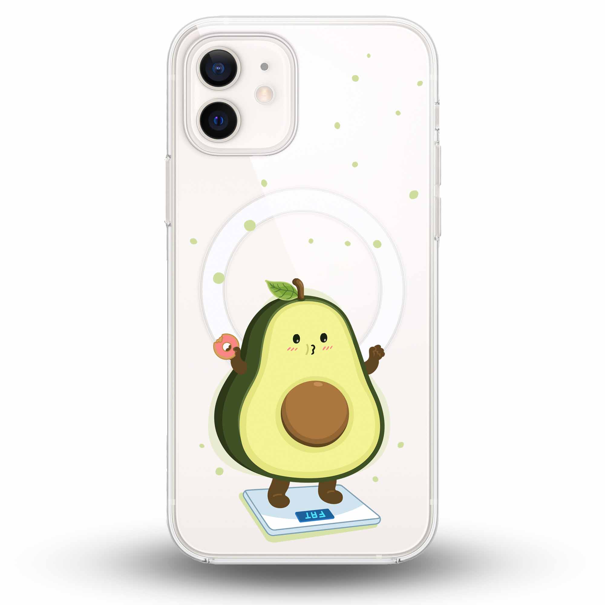 Pudgy Avocado - Cover MagSafe Trasparente Personalizzata