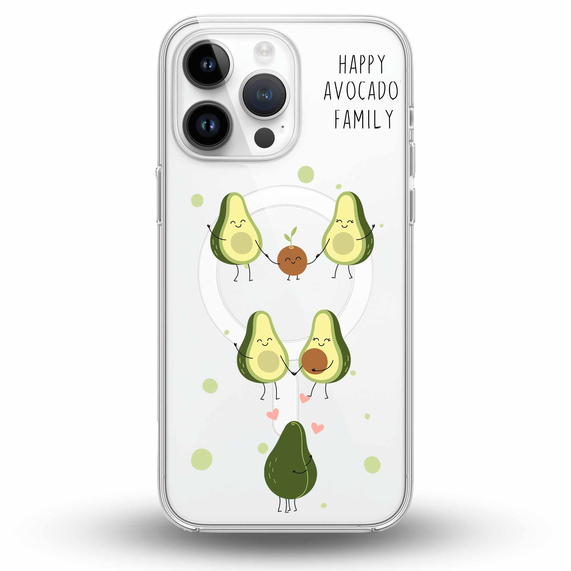 Avocado’s Family - Cover MagSafe Trasparente Personalizzata