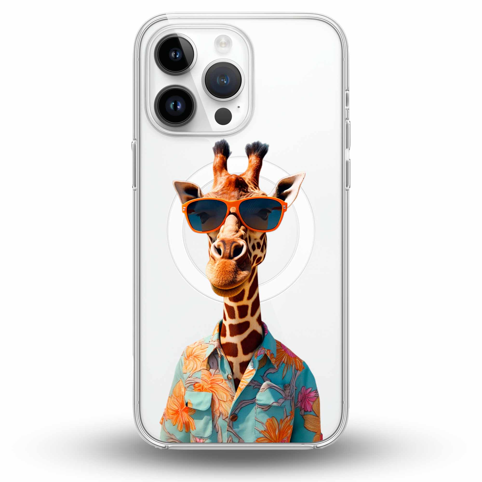 TropiGiraffe Clear - Cover MagSafe Trasparente Personalizzata