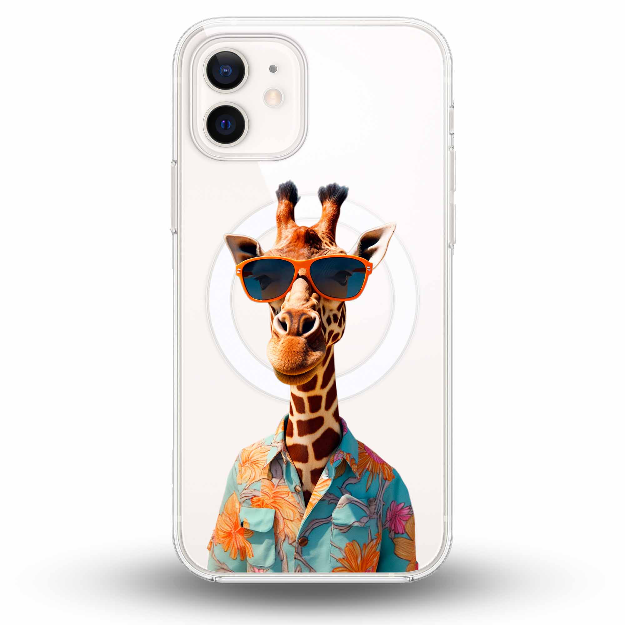 TropiGiraffe Clear - Cover MagSafe Trasparente Personalizzata