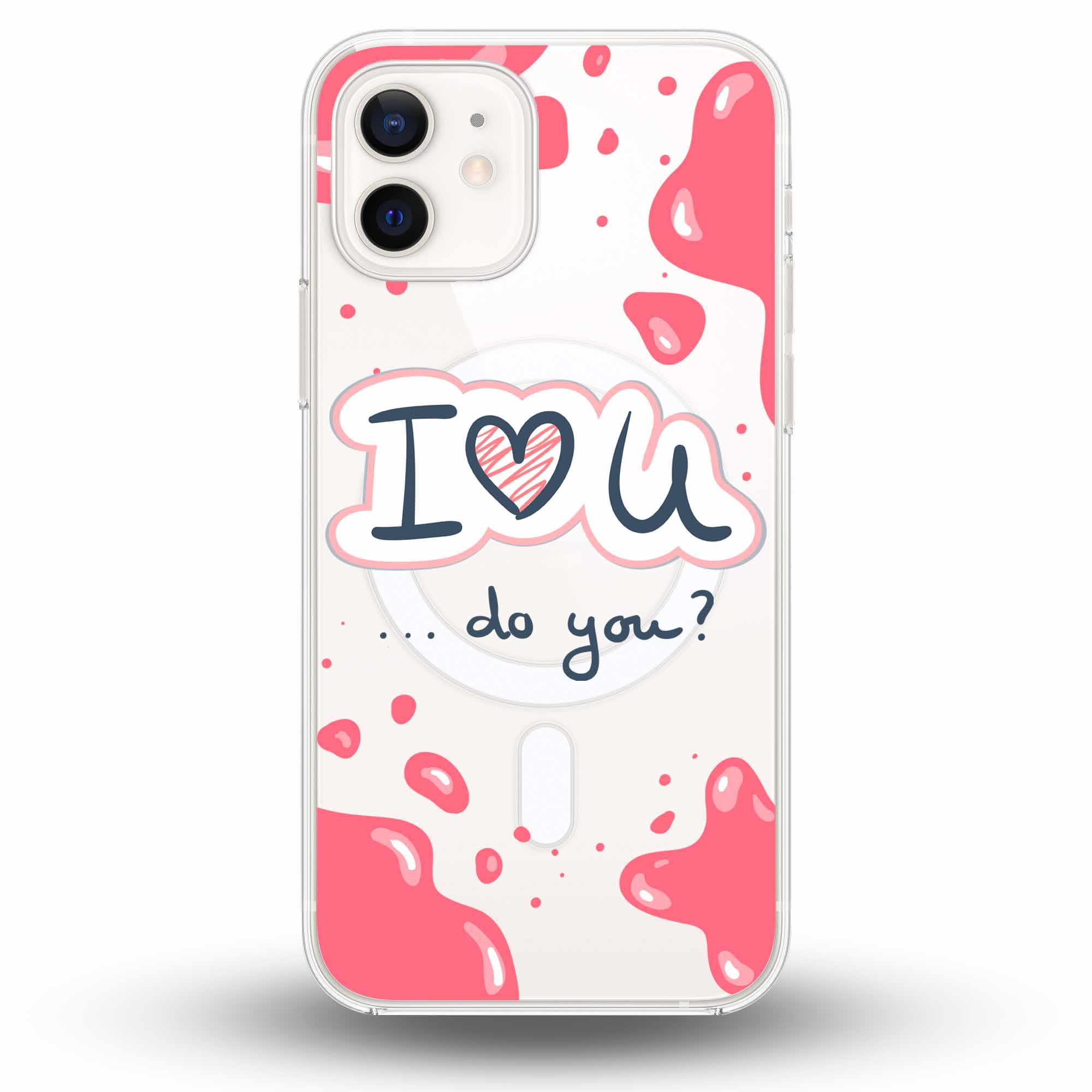 I❤️U - Cover MagSafe Trasparente Personalizzata