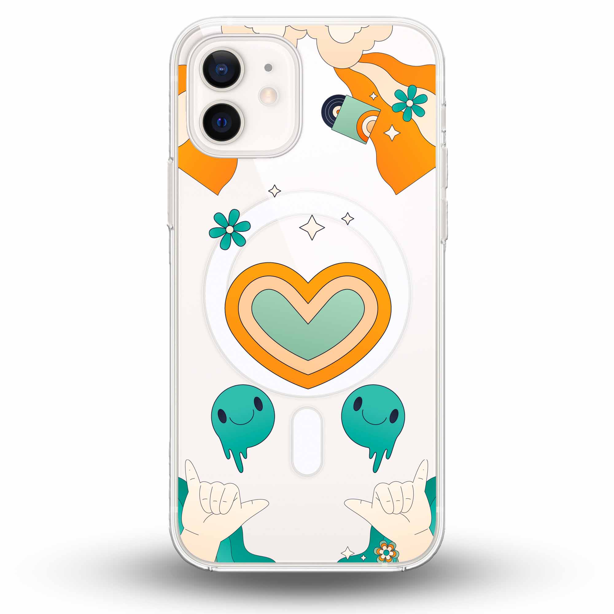 Retro 70s Trip - Cover MagSafe Trasparente Personalizzata