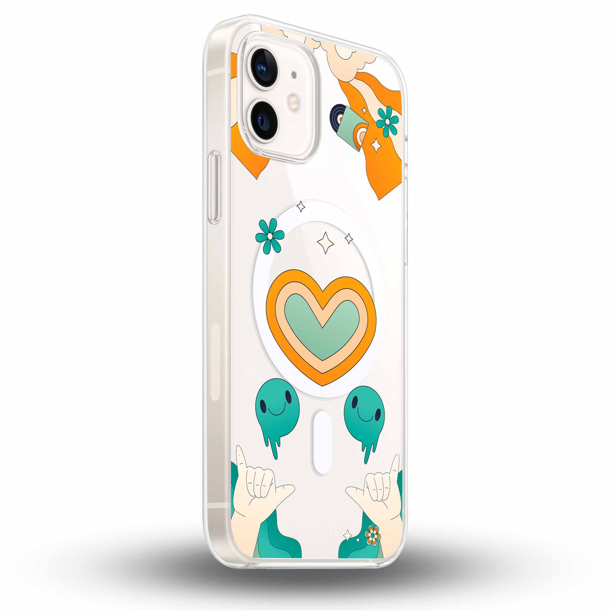 Retro 70s Trip - Cover MagSafe Trasparente Personalizzata