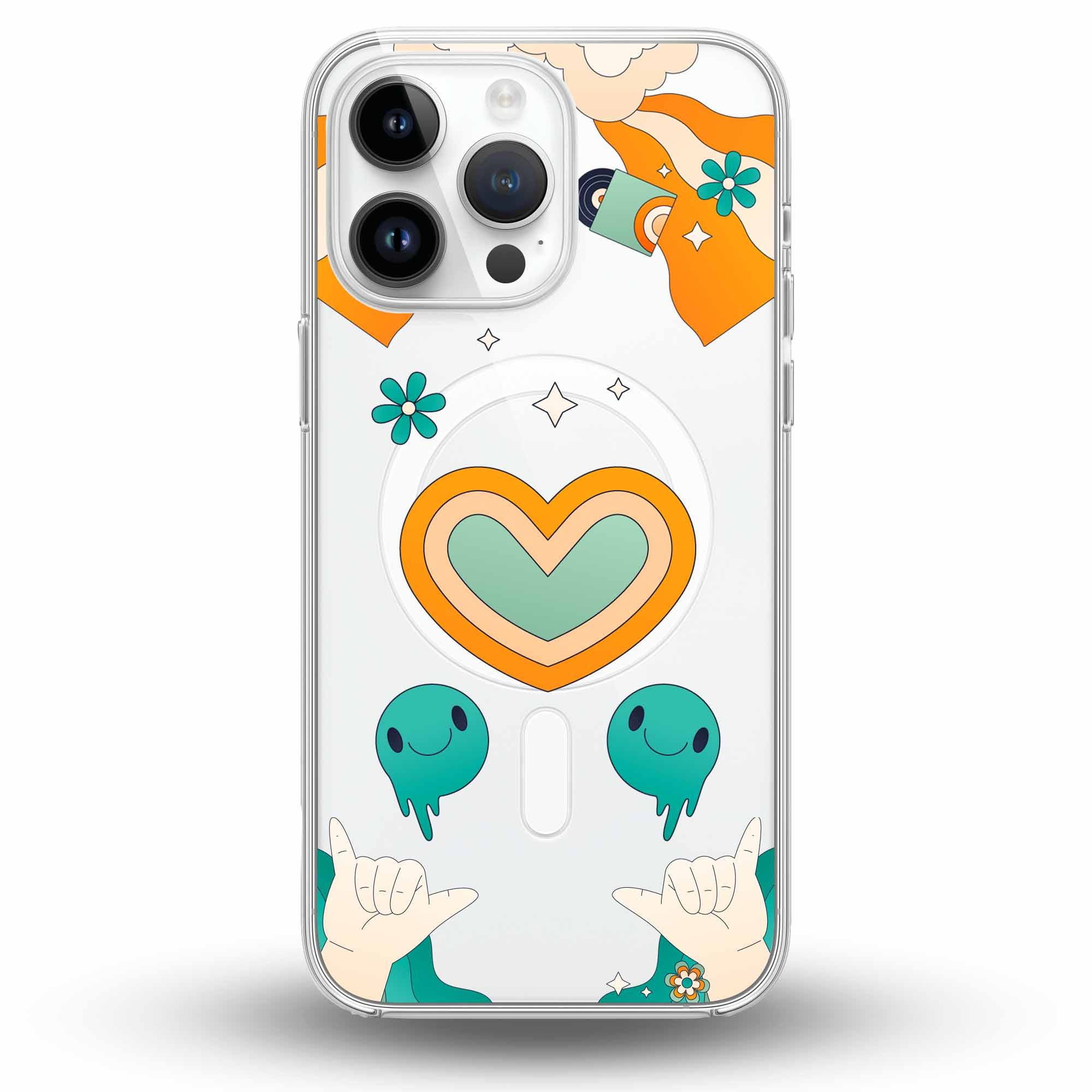 Retro 70s Trip - Cover MagSafe Trasparente Personalizzata