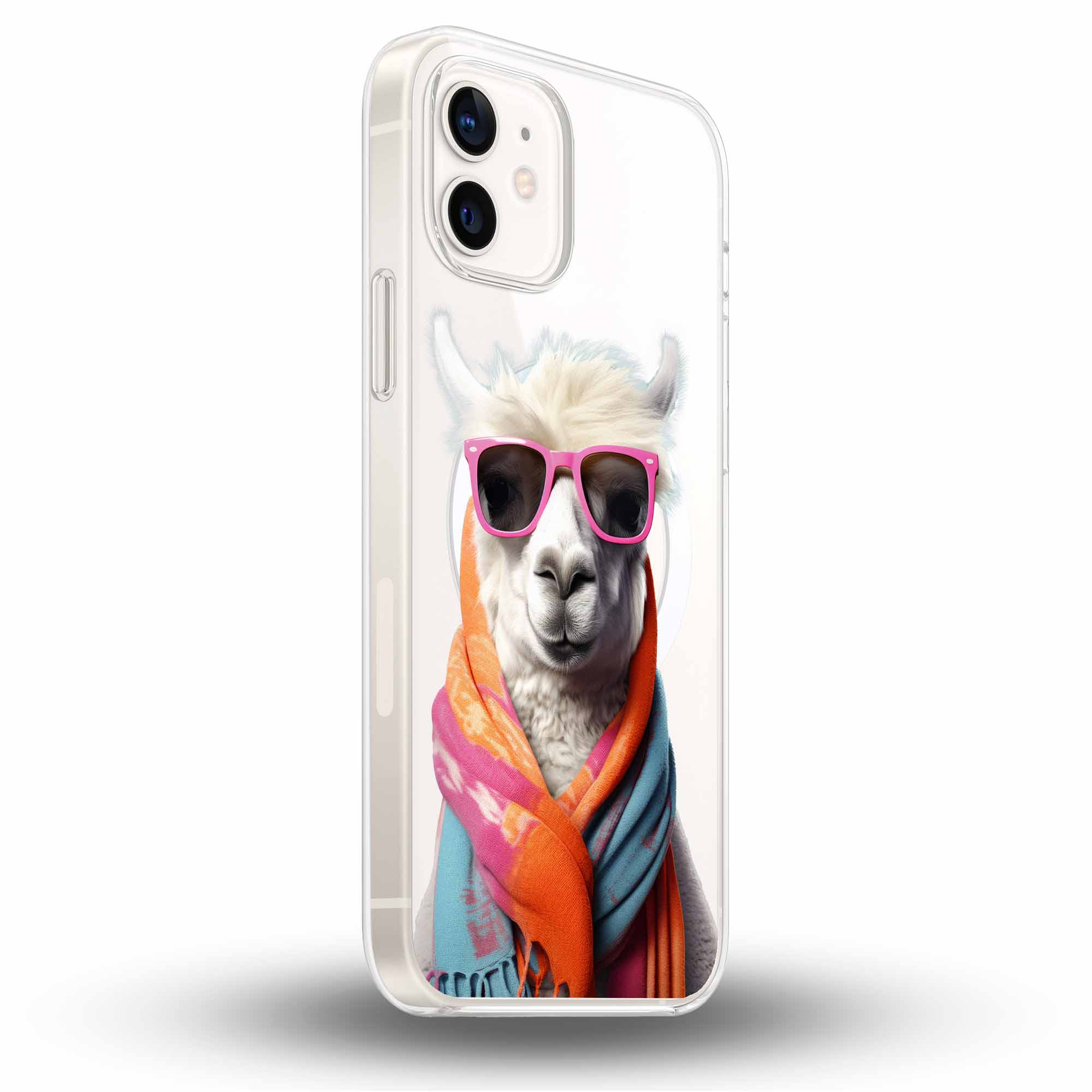 Luxe Lama Glow - Cover MagSafe Trasparente Personalizzata