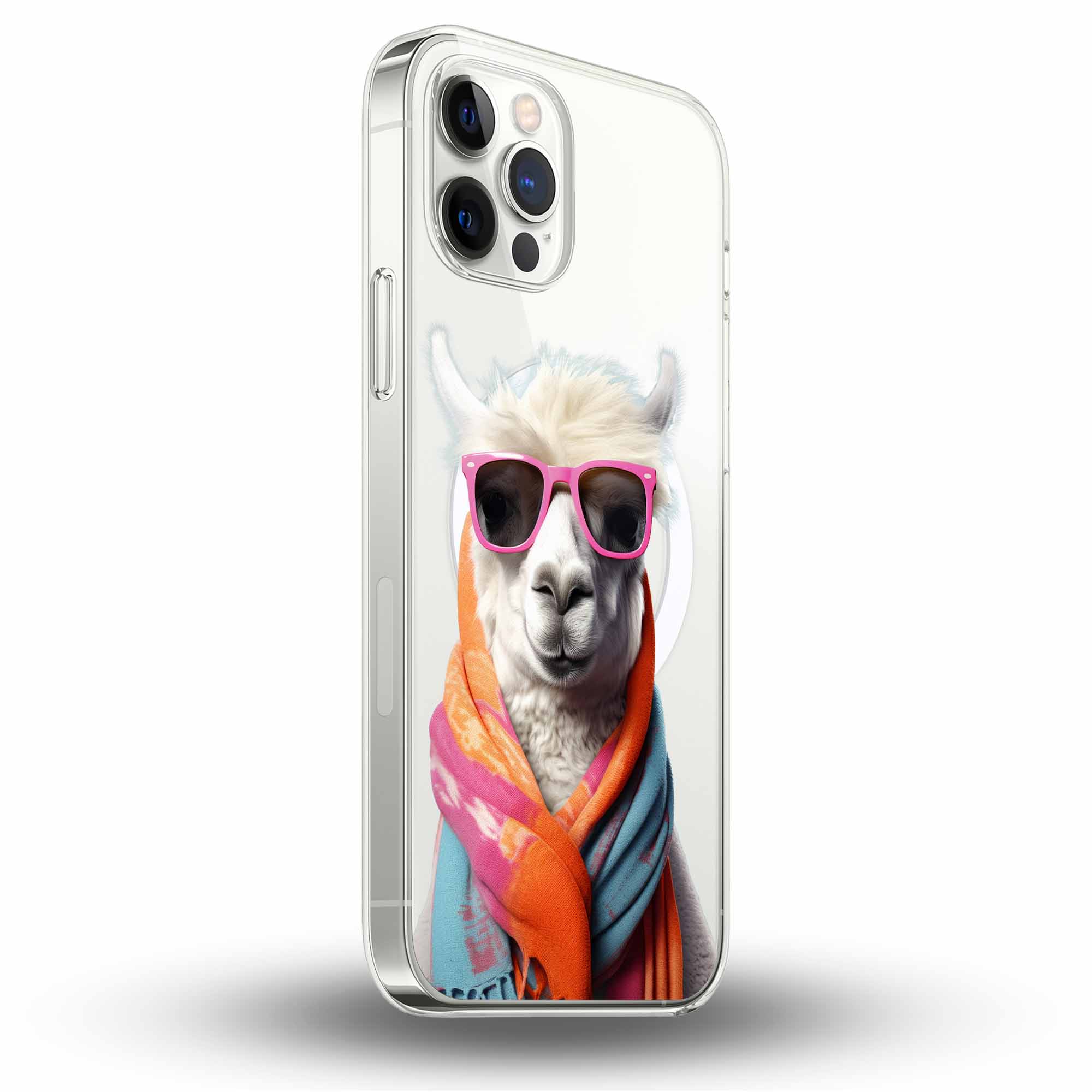 Luxe Lama Glow - Cover MagSafe Trasparente Personalizzata