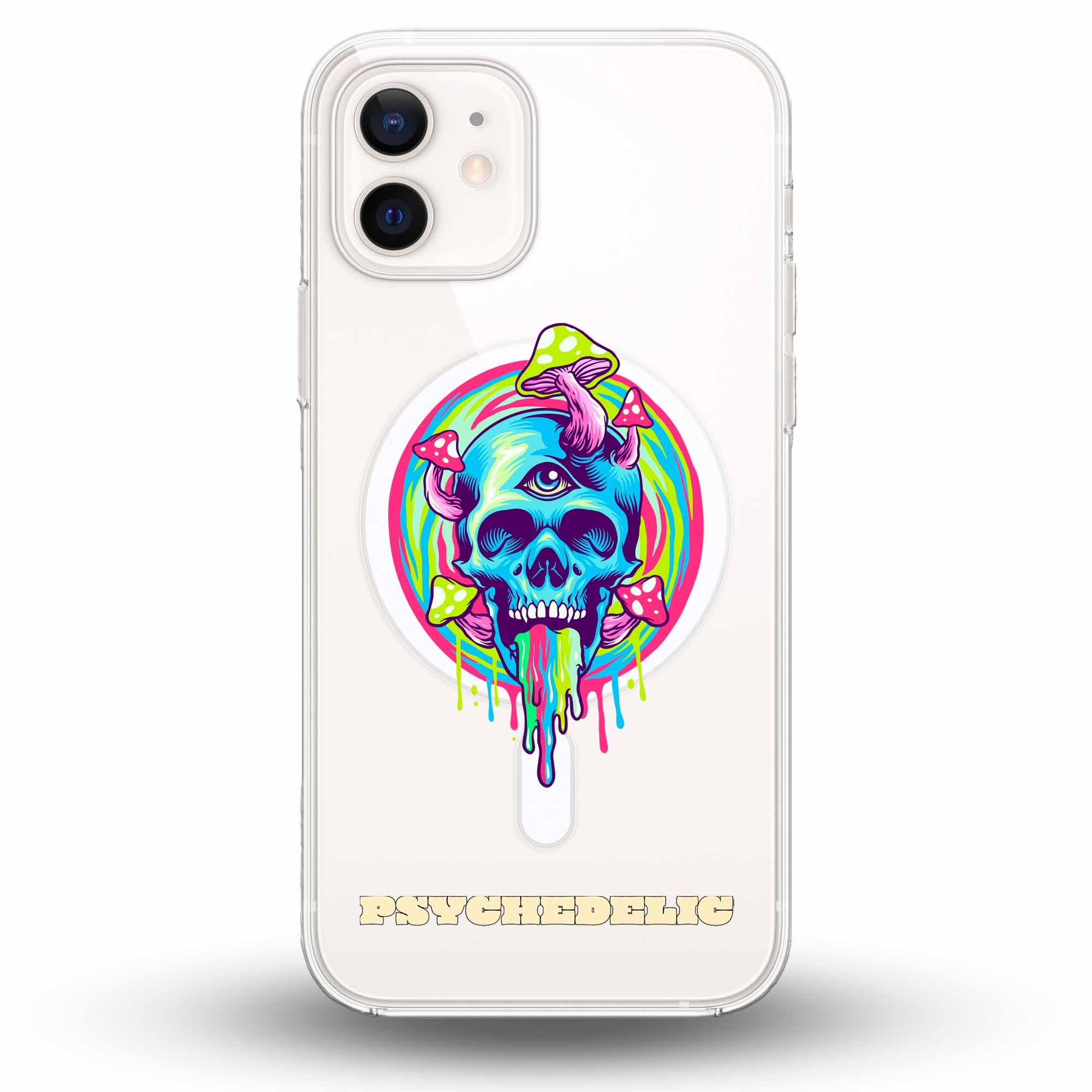 Shroomed Skull - Cover MagSafe Trasparente Personalizzata
