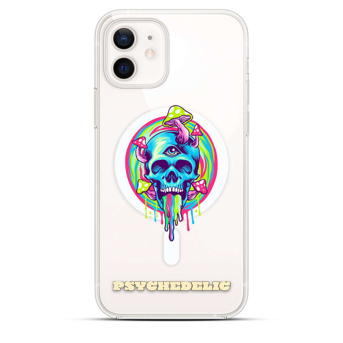 Shroomed Skull - Cover MagSafe Trasparente Personalizzata