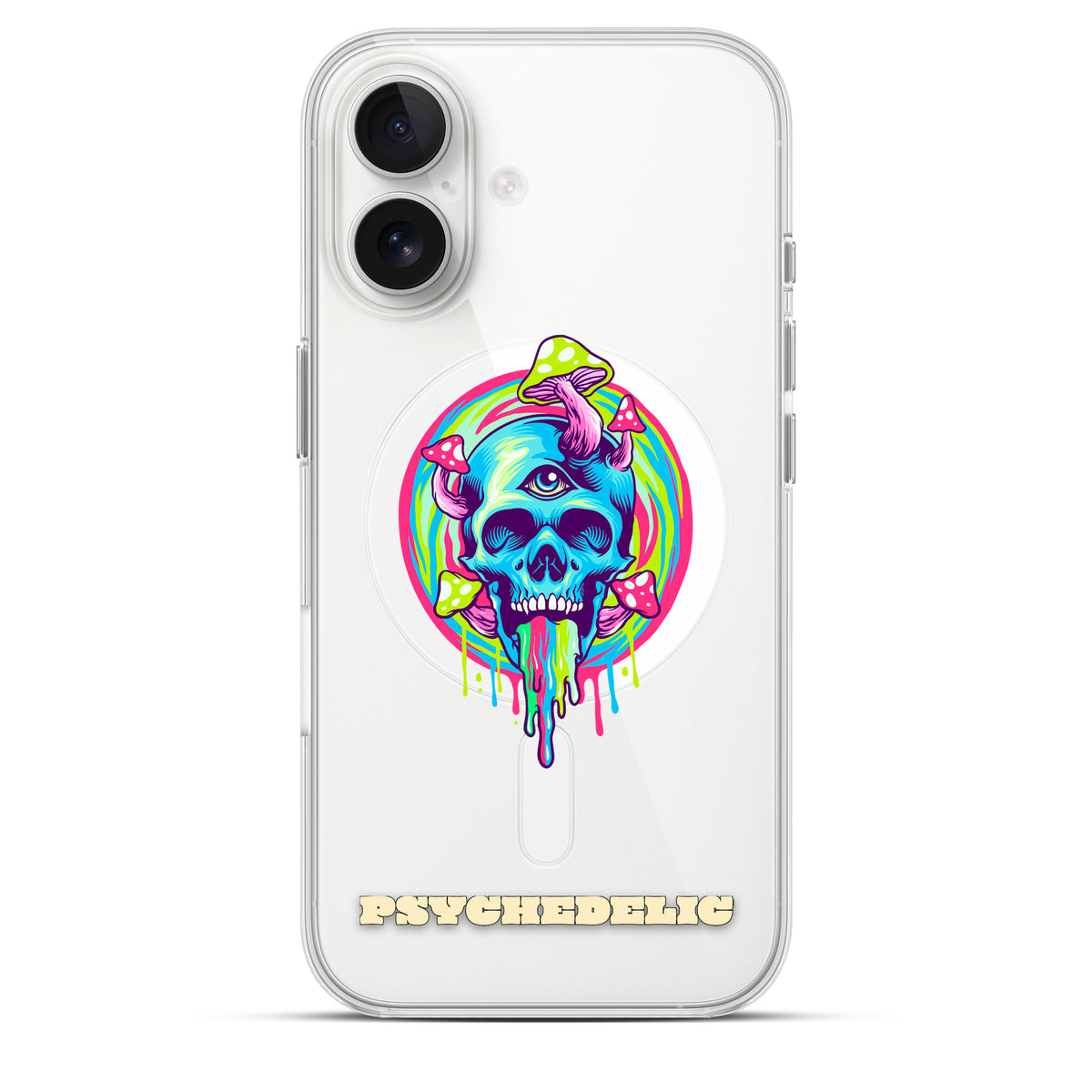Shroomed Skull - Cover MagSafe Trasparente Personalizzata
