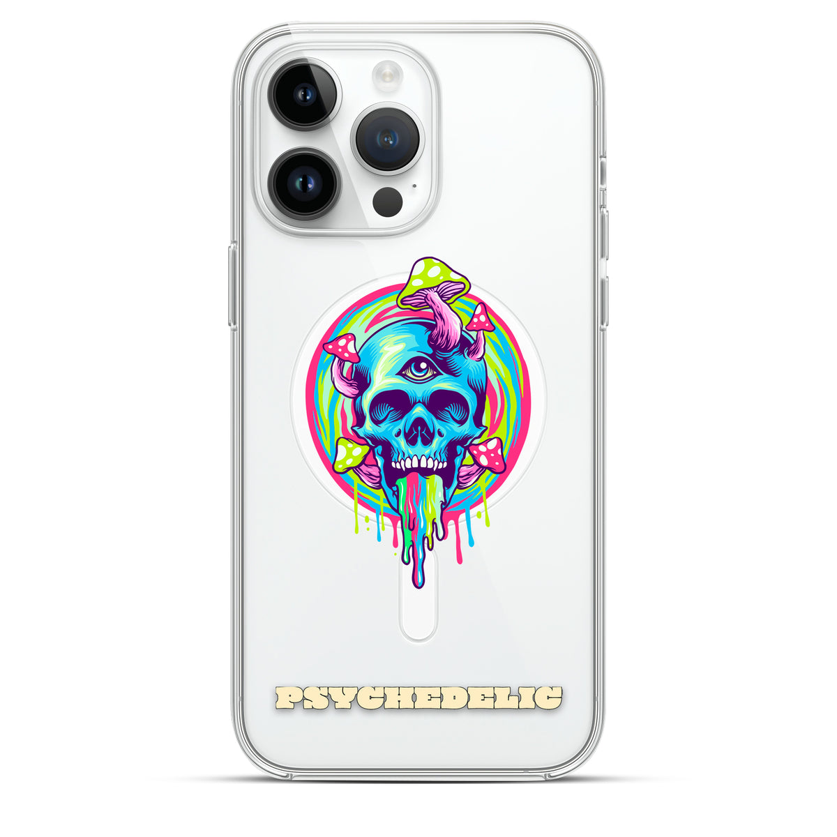 Shroomed Skull - Cover MagSafe Trasparente Personalizzata