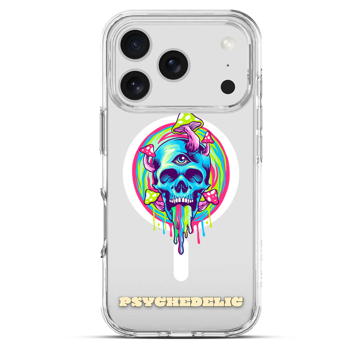 Shroomed Skull - Cover MagSafe Trasparente Personalizzata