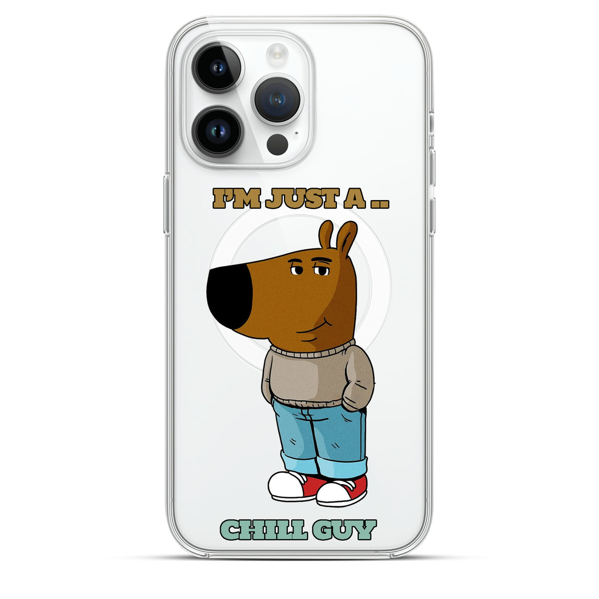 Chill Guy - Cover MagSafe Trasparente Personalizzata